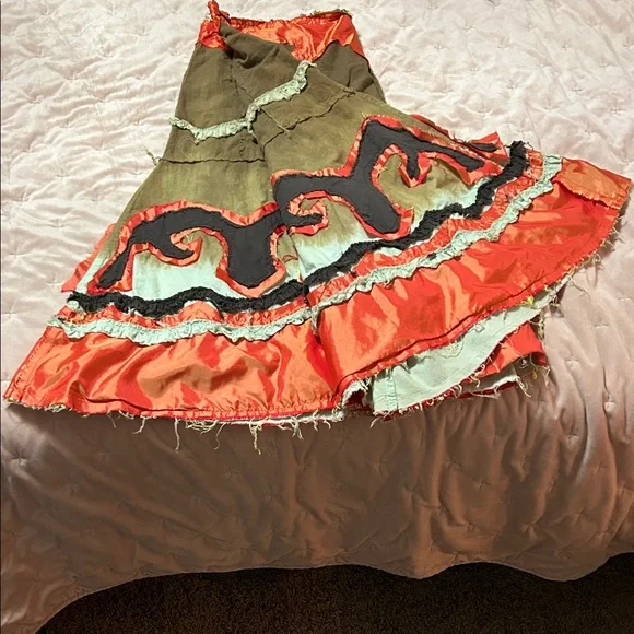 Candie's A-Line Skirt with Orange and Brown Tones - Picture 3 of 4